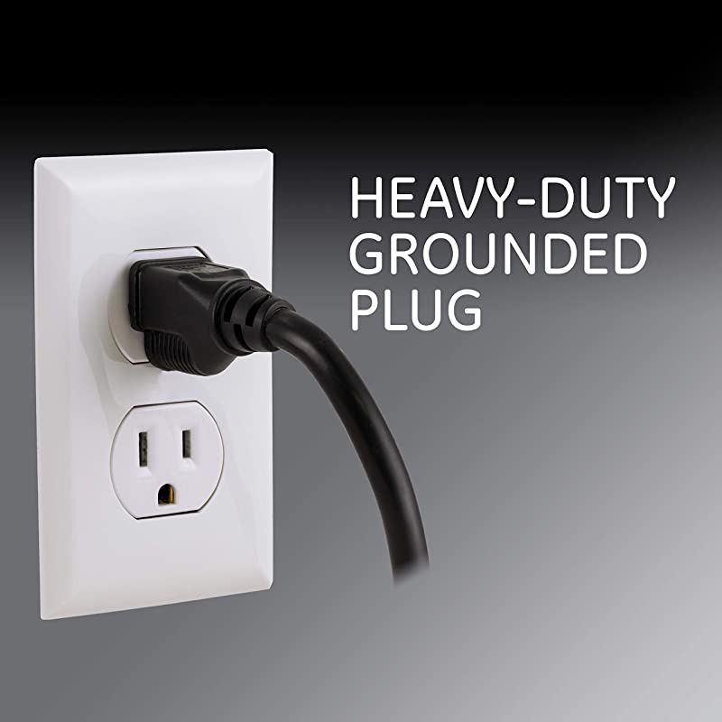 Black 6 Outlet Sur Protector 3 Ft Extension Cord Power Strip 800 Joules TwistToClose Safety Covers 47224