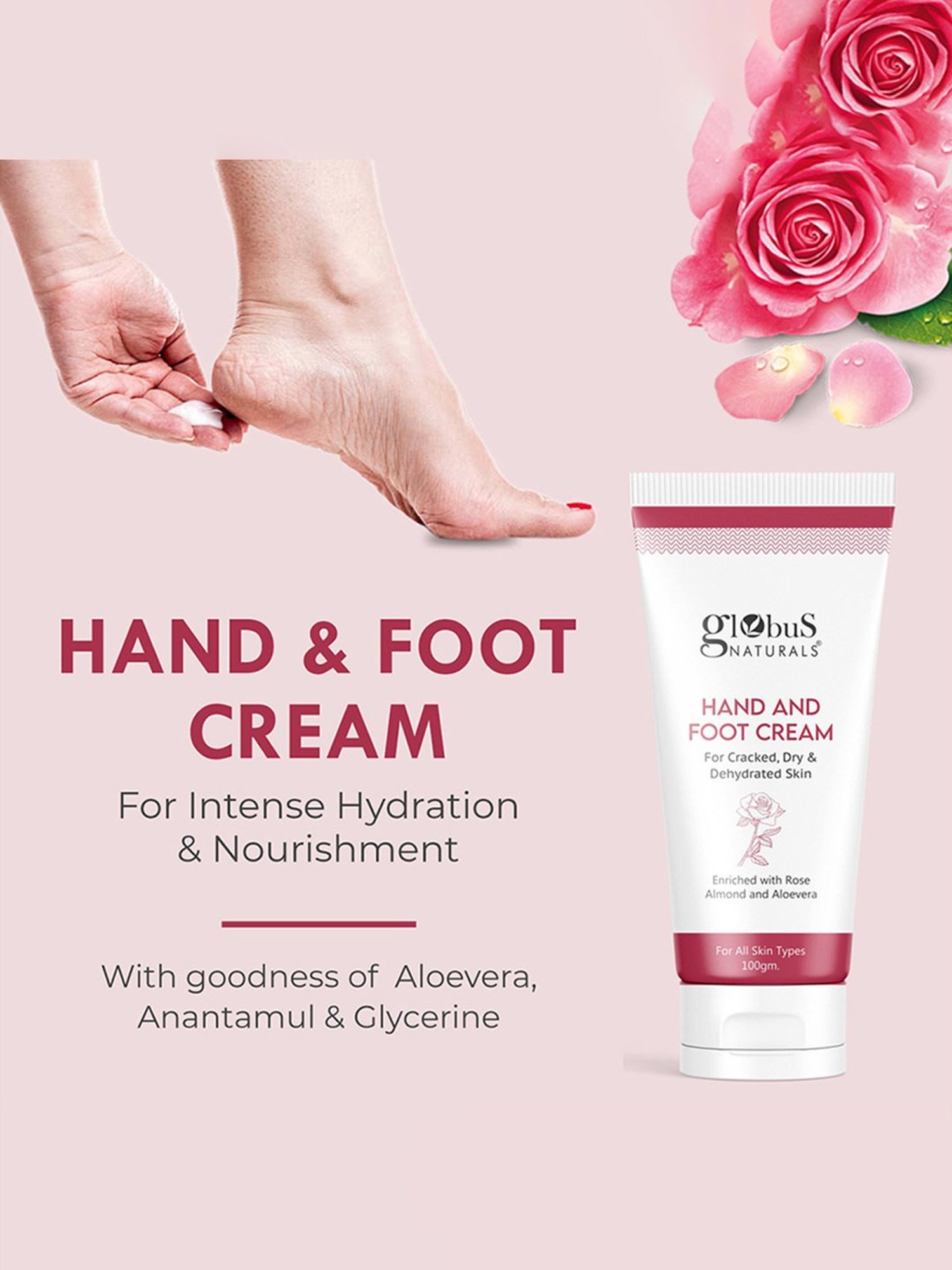 Globus Naturals Nourishing Hand and Foot Cream - Pack of 3