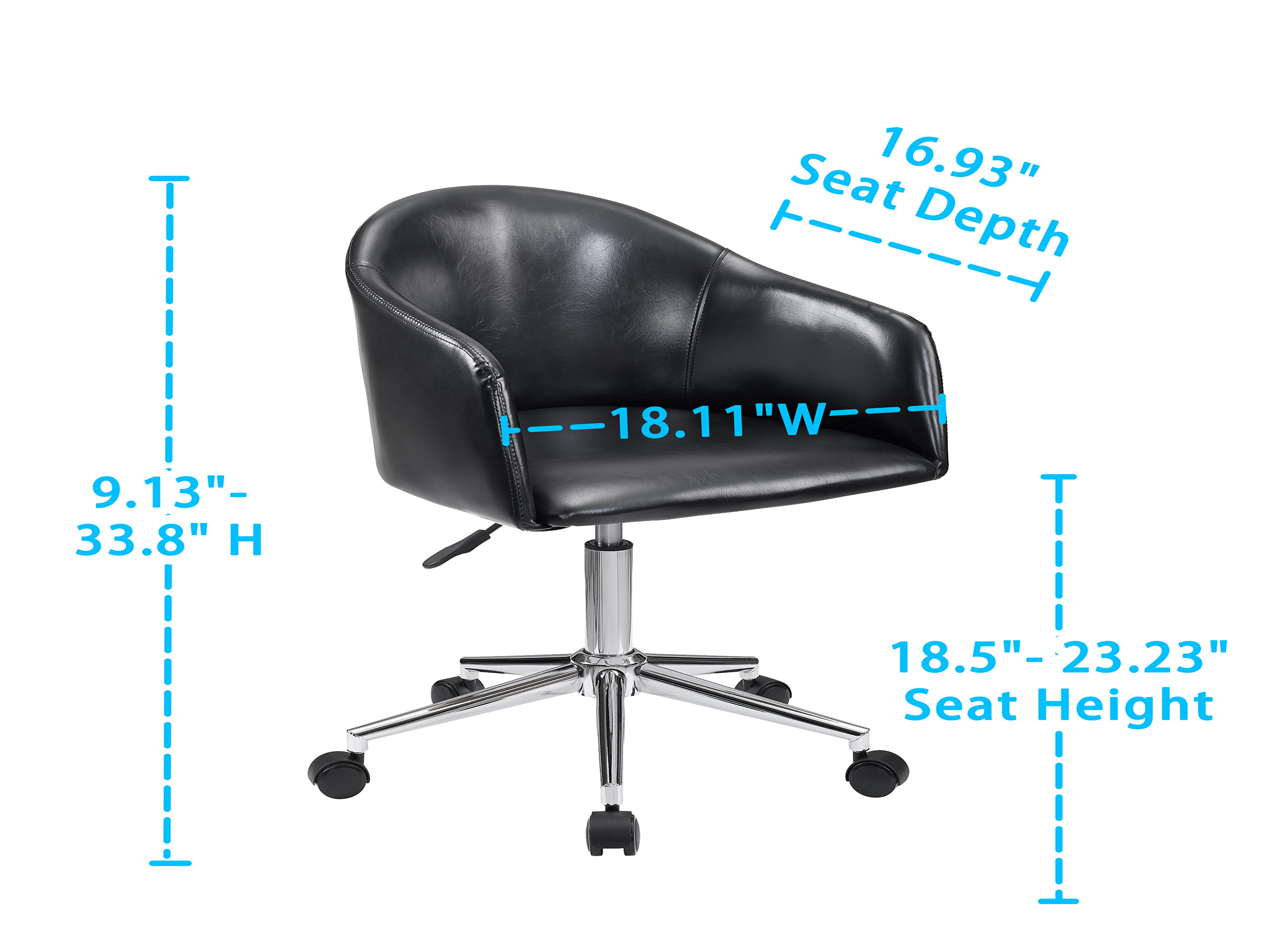 Art Leon Modern Adjustable Height Computer Desk Chair With Swivel Base For Home  Office