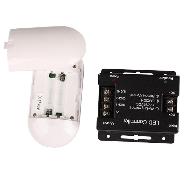 RGB LED Controller Remote Control Touch Panel DC12V-24V Max 18A 3 channels