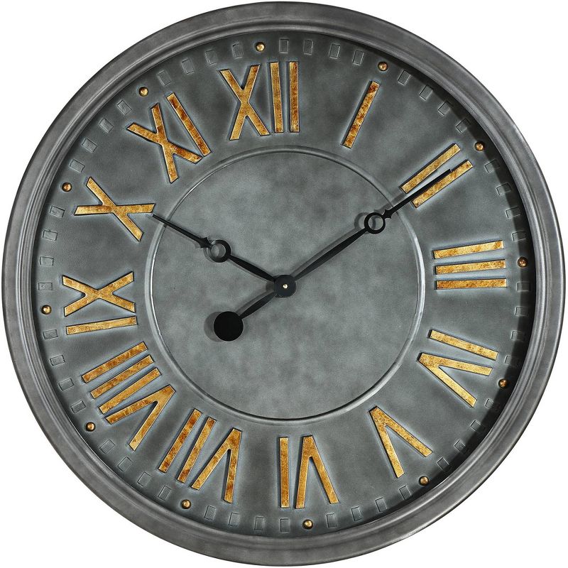 River Parks Studio Consus 31 1/2" Wide Gray Roman Numeral Metal Wall Clock
