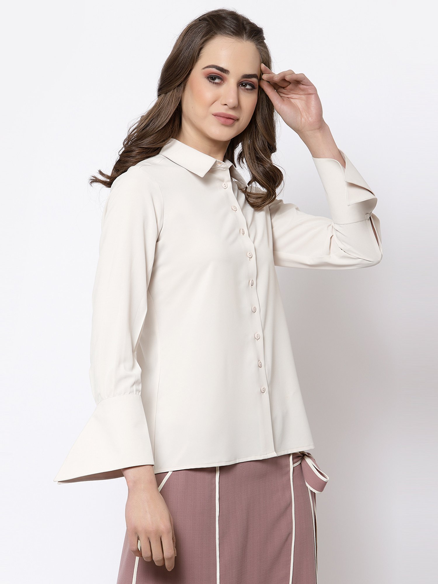 Office & You Off White Full Sleeves Shirt