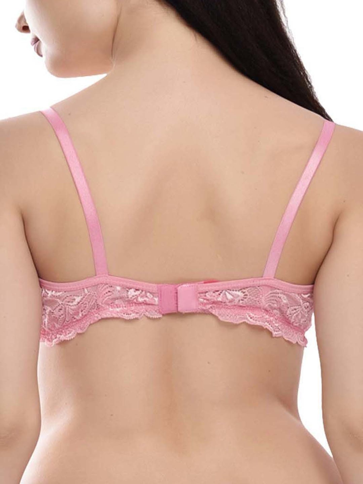 FIMS: Fashion is my Style Pink & Maroon Lace Work Everyday Bras - Pack Of 2