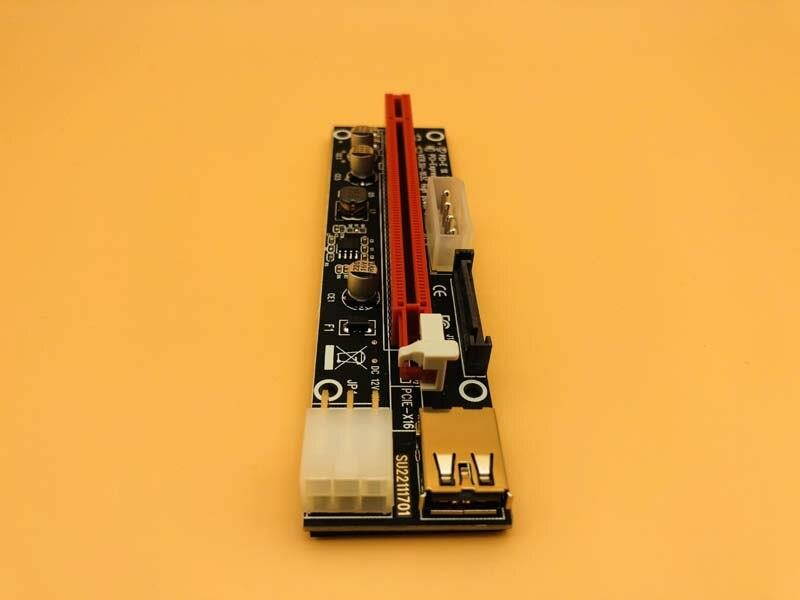 12PCS 3 in 1 4pin 6pin SATA PCI E Express 1x 4x 8x 16x Extender USB 3.0  Black PCI E Riser Adapter Card For Bitcoin Miner Mining
