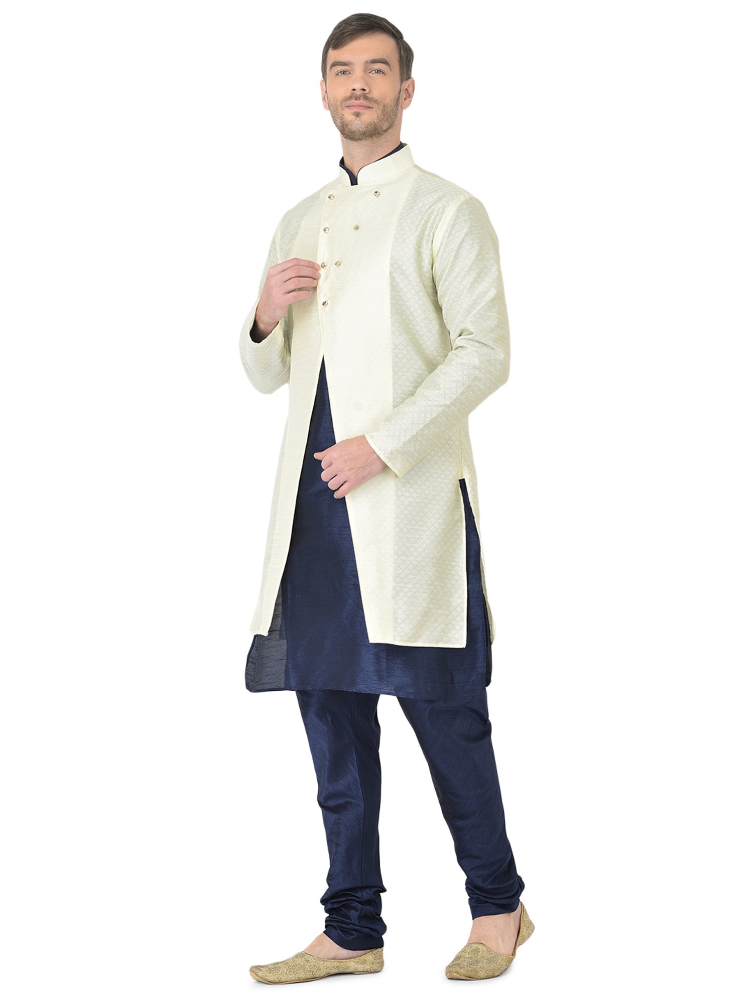 SG RAJASAHAB Multi Regular Fit Self Pattern Kurta Set