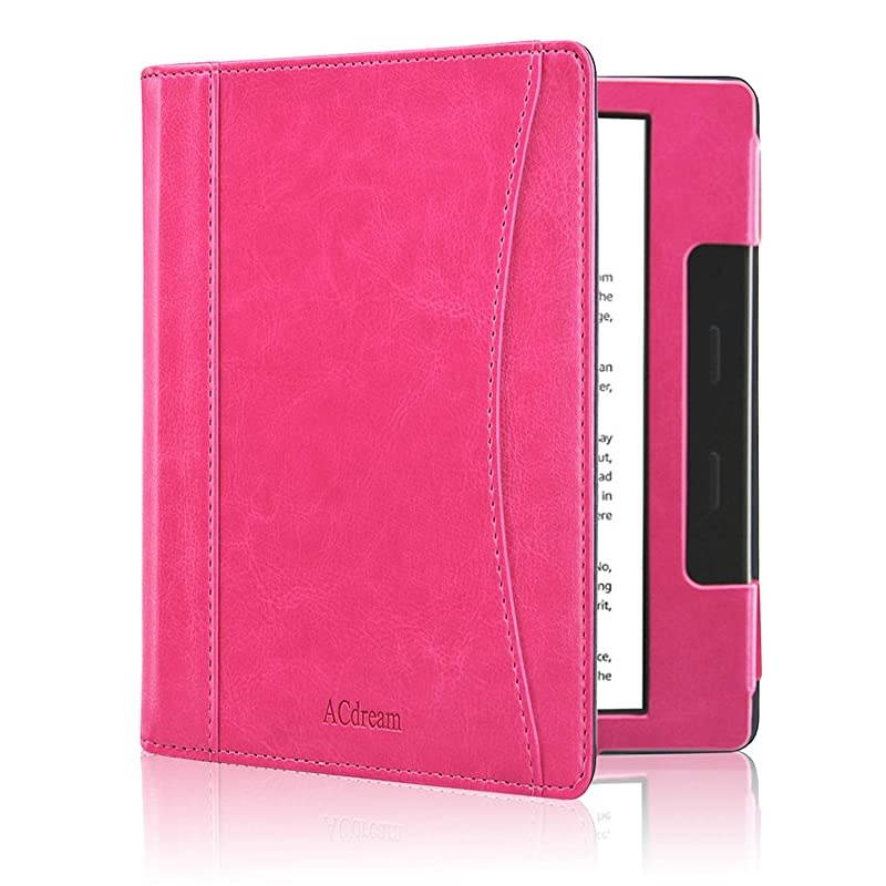 Case Fits AllNew Kindle Oasis 2019 Folio Smart Cover Leather Case with Auto Wake Sleep Feature for Kindle Oasis 10th Generation 2019 Release amp 9th Generation 2017 Release Hot Pink