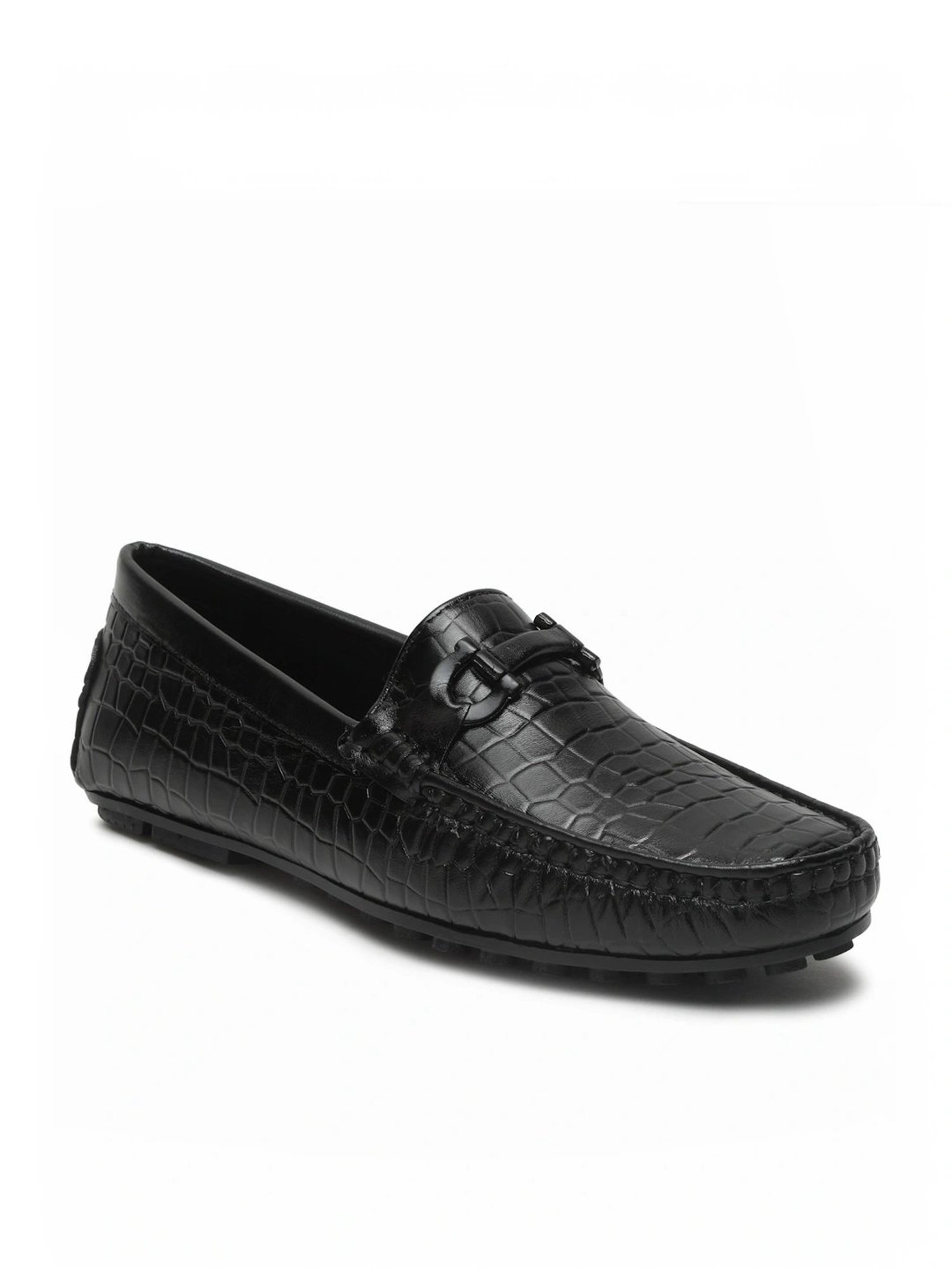 Teakwood Leathers Men's Black Casual Loafers