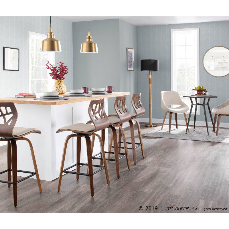 Trophy Industrial Floor Lamp with Linen Shade Black (Includes LED Light Bulb) - LumiSource