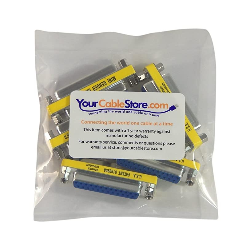 Five Pack of  DB25 25 Pin Serial Port FemaleFemale Adapter RS232