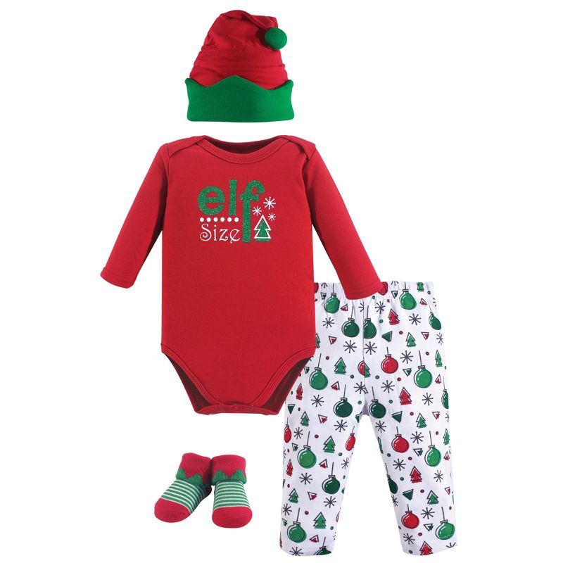 Hudson Baby Infant Unisex Holiday Box Set, Elf Size, 0-6 Months