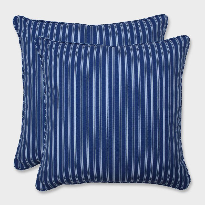 18.5" 2pk Resort Stripe Throw Pillows Blue - Pillow Perfect