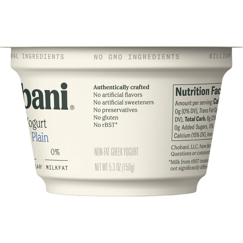 Chobani Plain Nonfat Greek Yogurt - 5.3oz