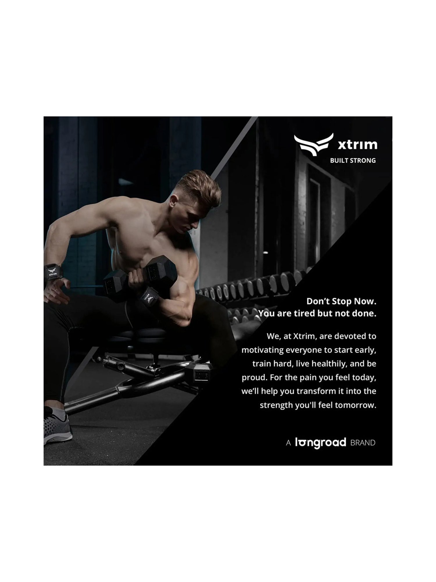 Xtrim Natural Leather Weight Lifting Grip (Black)