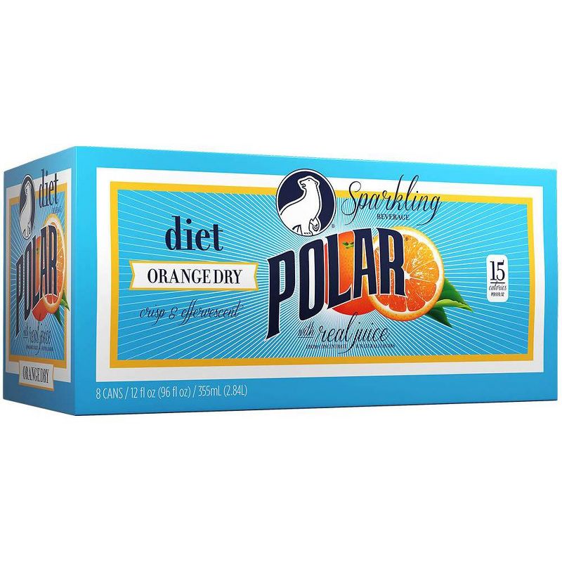 Polar Diet Orange Dry Sparkling Beverage - 8pk/12 fl oz Cans