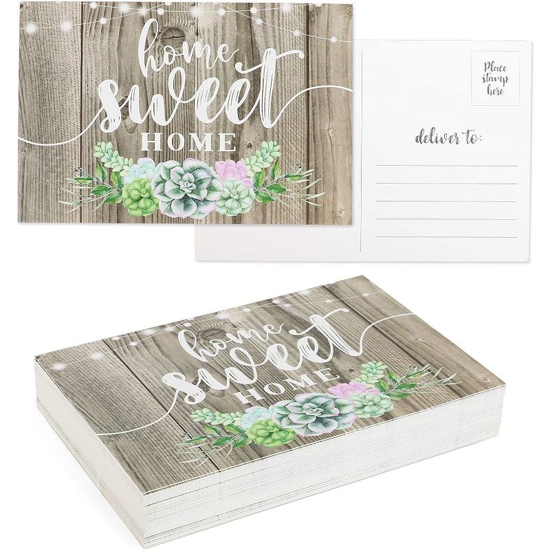 48-Pack Home Sweet Home Postcard Set, Moving Annoucment, Postage Friendly, 4x6