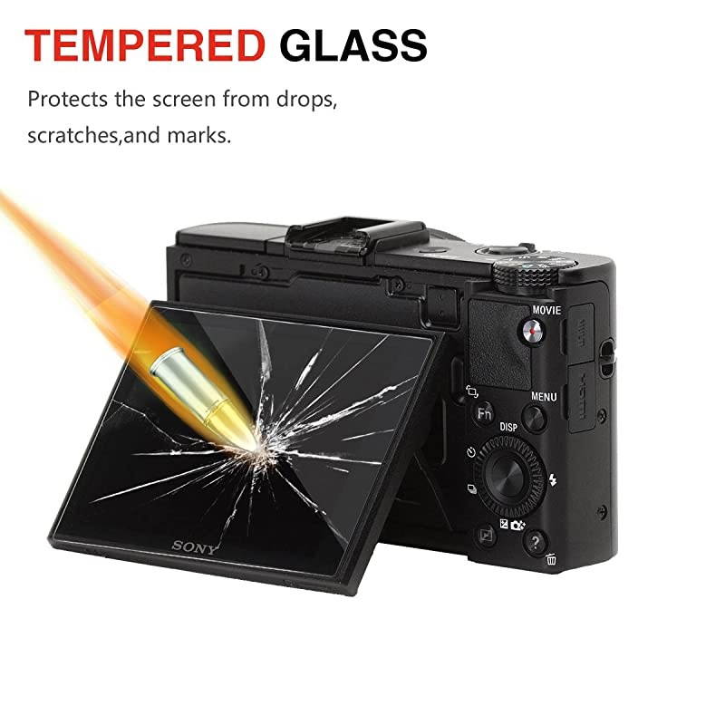 3Pack Tempered Glass Screen Protector for Sony A9 A7II A7RII A7SII A77II A99II RX100 RX100V RX1 RX1R RX10 RX10II  03mm 25D 9H screen protector for A7R3 A73 A72 A7R2 A7S2 A7R Mark 2
