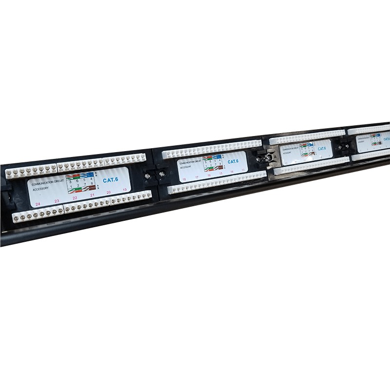 NewYork Cables Cat6 24 Port Patch Panel 1U Rackmount Horizontal UTP Patch Panel - RJ45 Ethernet - T568B