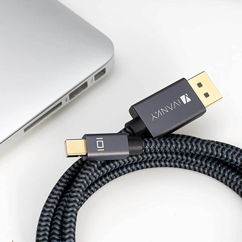 Mini DisplayPort to DisplayPort(Mini DP to DP) Cable, 6.6 Feet,4K@60Hz / 2K@144Hz,  DisplayPort to Mini DisplayPort(Thunderbolt Compatible) Cable - Grey
