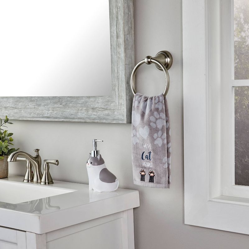 2pk Cat People Hand Towel Set Gray - SKL Home