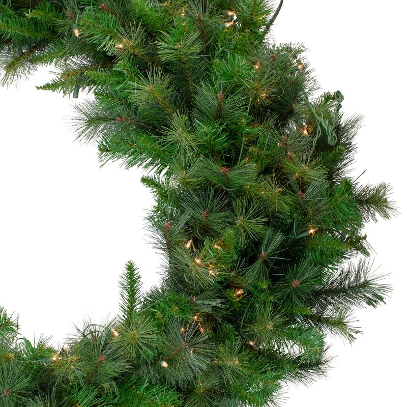 Northlight Canyon Pine Mixed Artificial Christmas Wreath - 48-Inch, Clear Lights