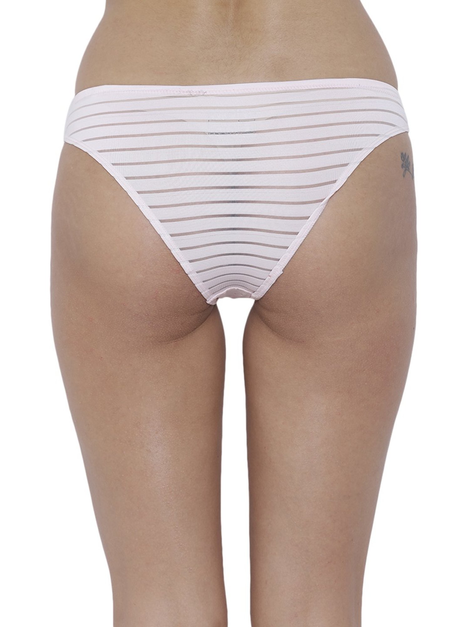 BASIICS by La Intimo Rose Quartz Striped Bikini Panty