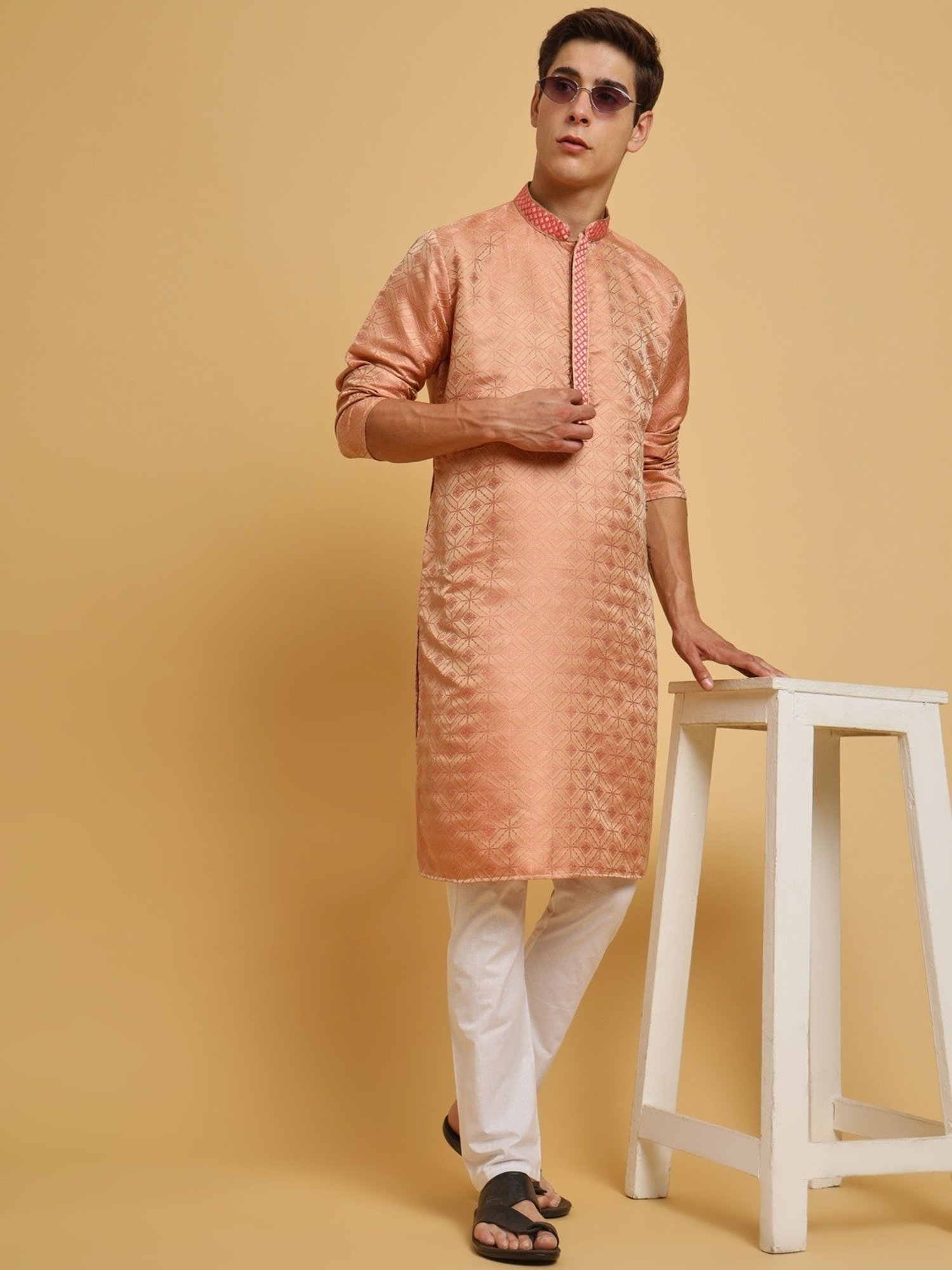 SWAGG INDIA Mid Peach Regular Fit Kurta