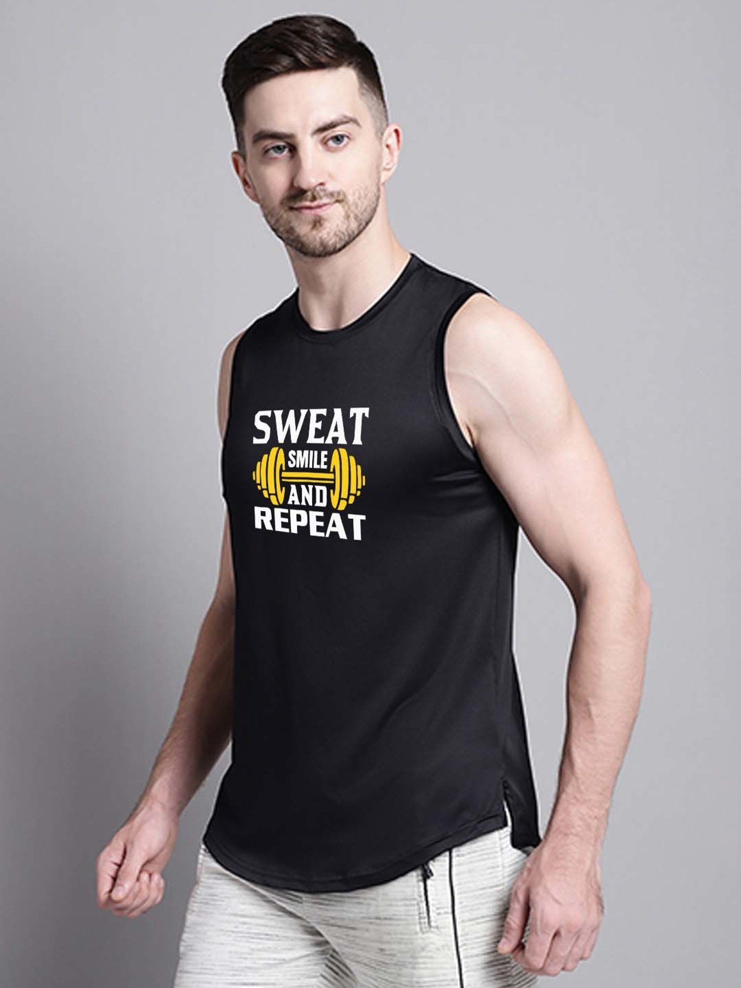 Friskers Black Regular Fit Graphic Sports T-Shirt