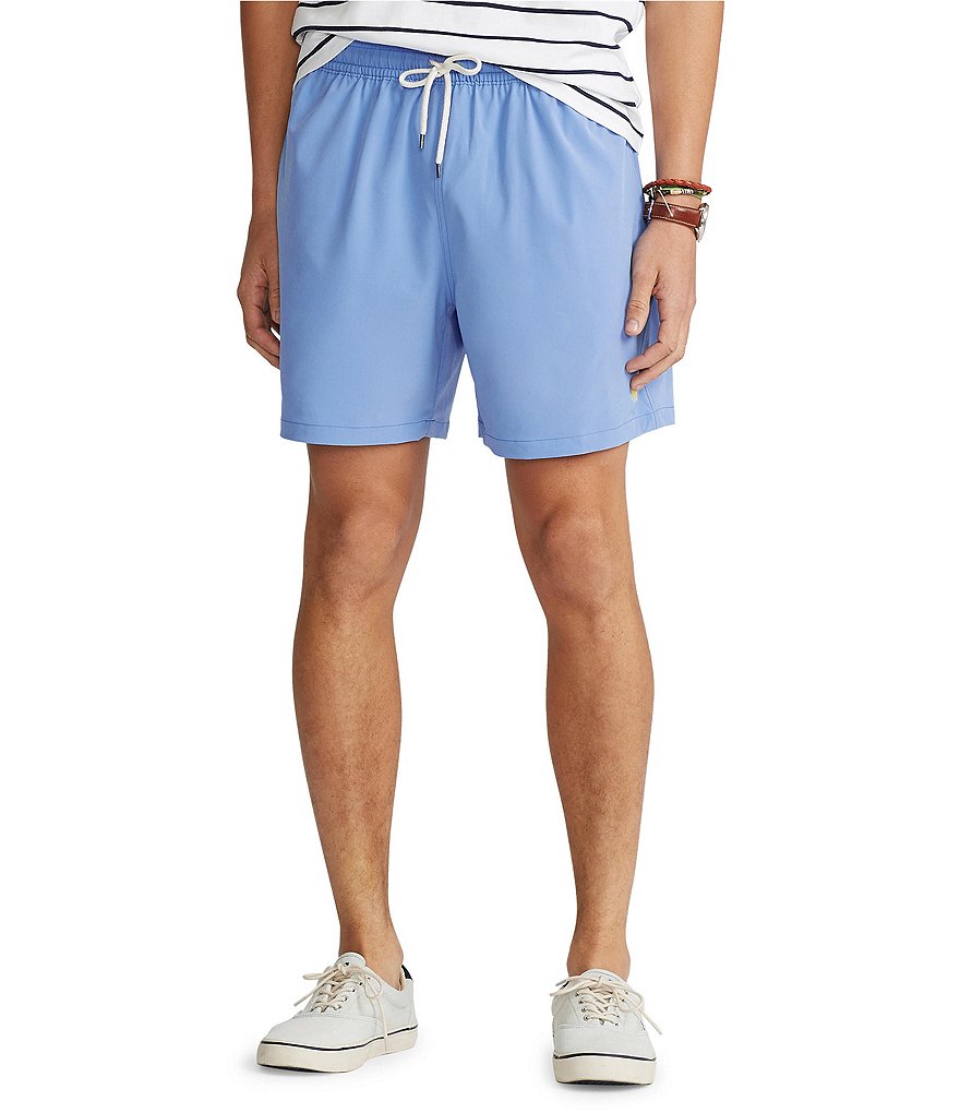 Polo Ralph Lauren Traveler Solid Blue 5 3/4#double; Inseam Swim Trunks