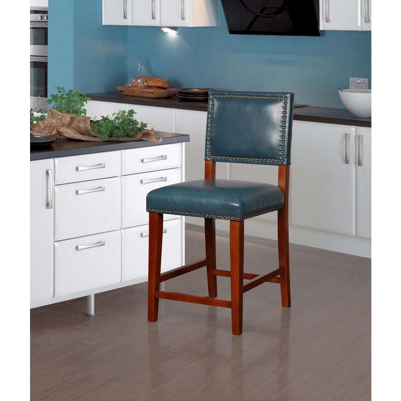 Linon Blake Pacific Blue Counter Stool