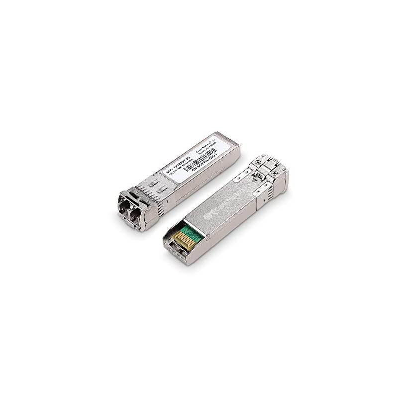 2Pack 10GBASESR SFP+ to LC Multi Mode 10G Fiber Transceiver Modular for Cisco Dell Ubiquiti TPLink Juniper Huawei Mellanox Mikrotik Netgear and Supermicro Equipment