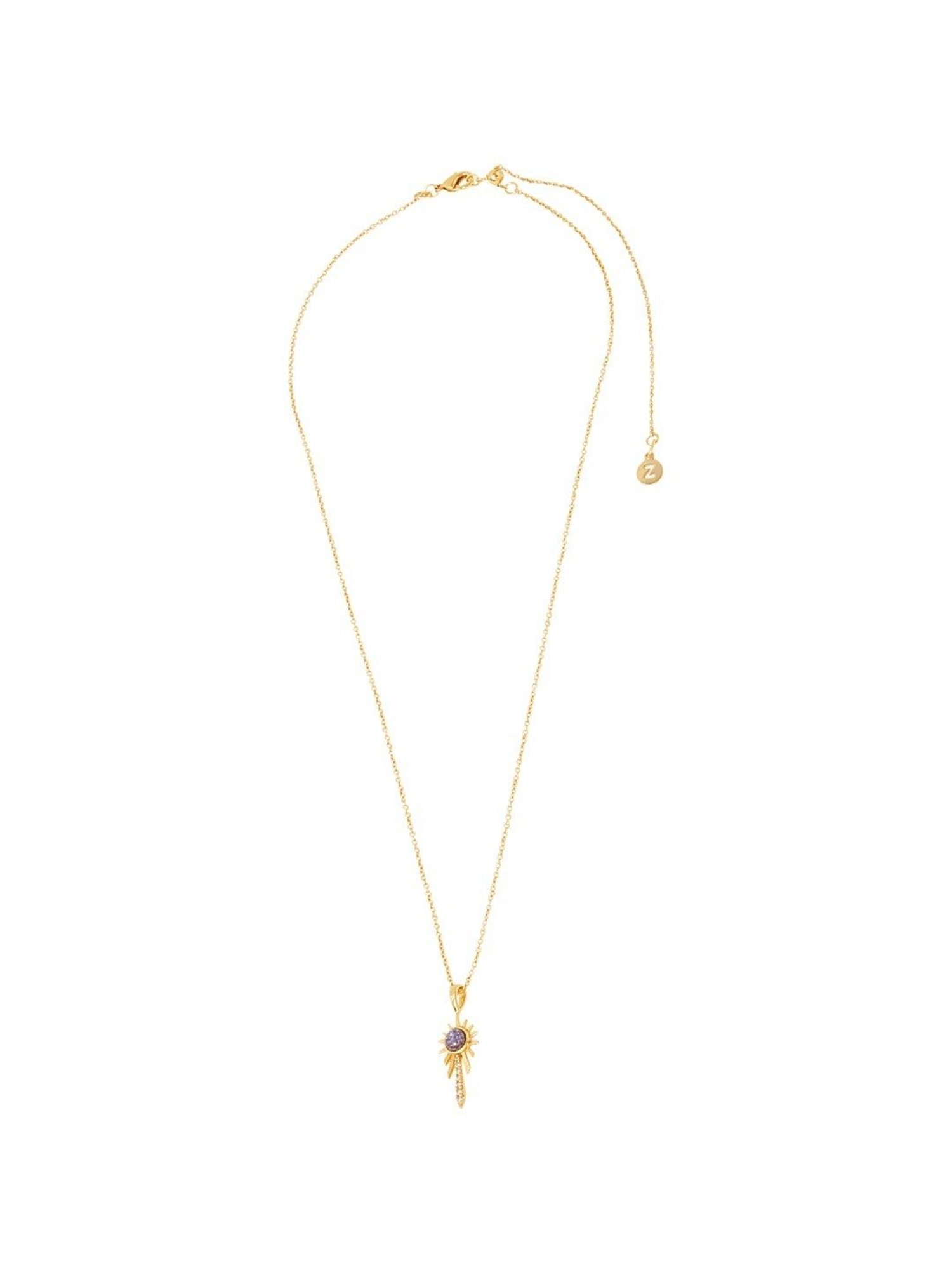 Accessorize London Real Gold-Plated Faux Opal Sunburst Necklace