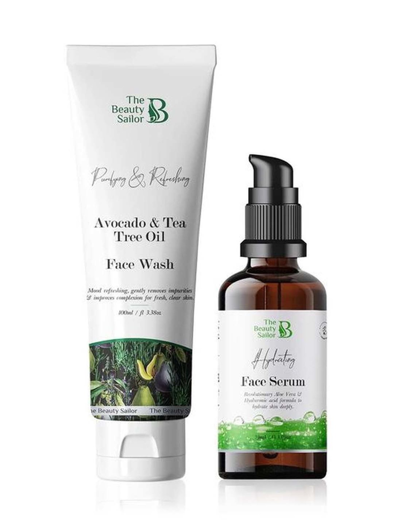 The Beauty Sailor Face Serum & Avocado and Tea Tree Oil Face Wash