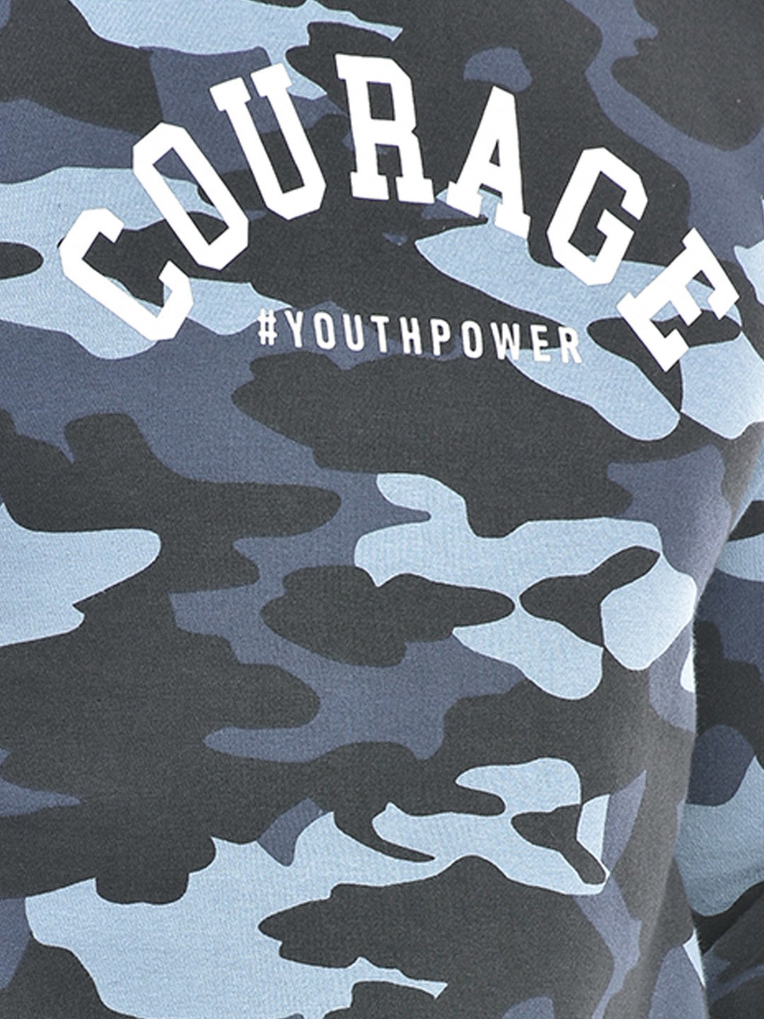 Integriti Blue Regular Fit Camo Print Sweatshirt