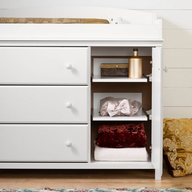 Cotton Candy Changing Table with Station - Pure White - South Shore