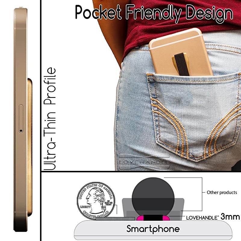 Universal Grip for Smartphone and Mini Tablet Boss Babe Design Elastic Strap with Gold Base
