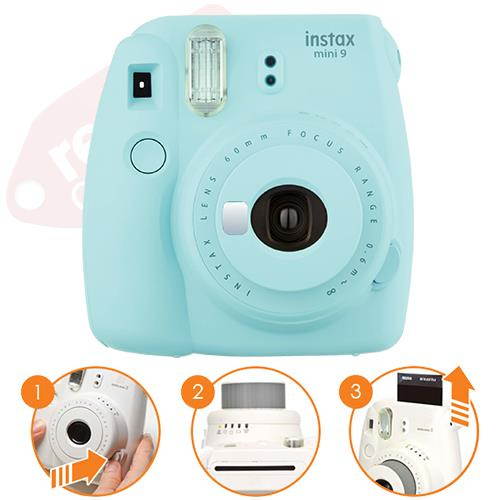 Fujifilm Instax Mini 9 Instant Film Camera Ice Blue + 20 Sheets Instant Film
