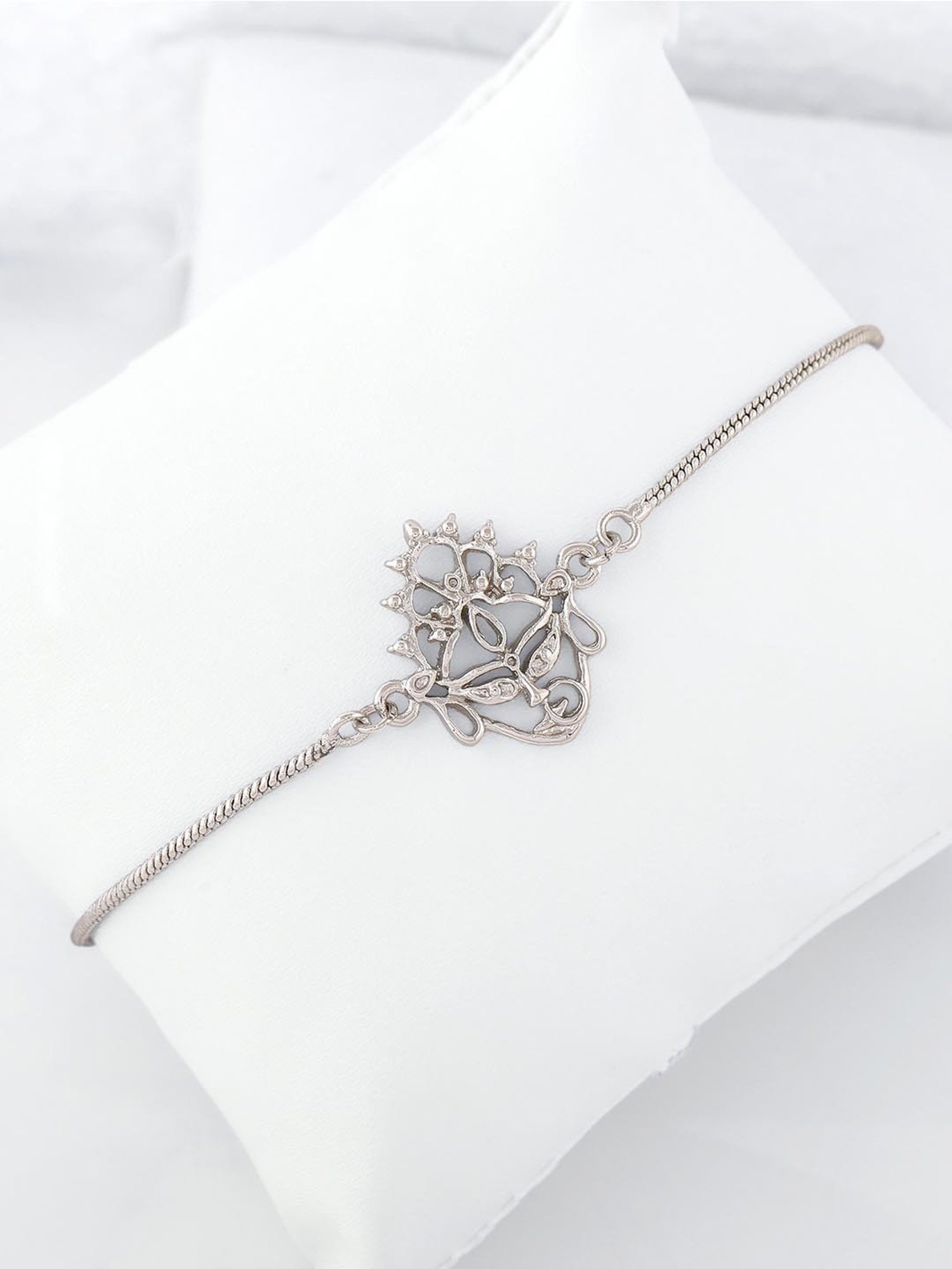 Estele Rhodium-Plated Blessings Of Durga Bracelet for Women