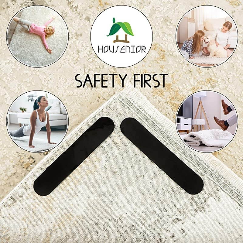 Anti Curling Rug Gripper for Carpet Will Hold Carpets in Place and Corners Flat Non Slip Sticky Renewable Grippers for Hardwood Floors and Tile Non Skid Grip Mat Protector