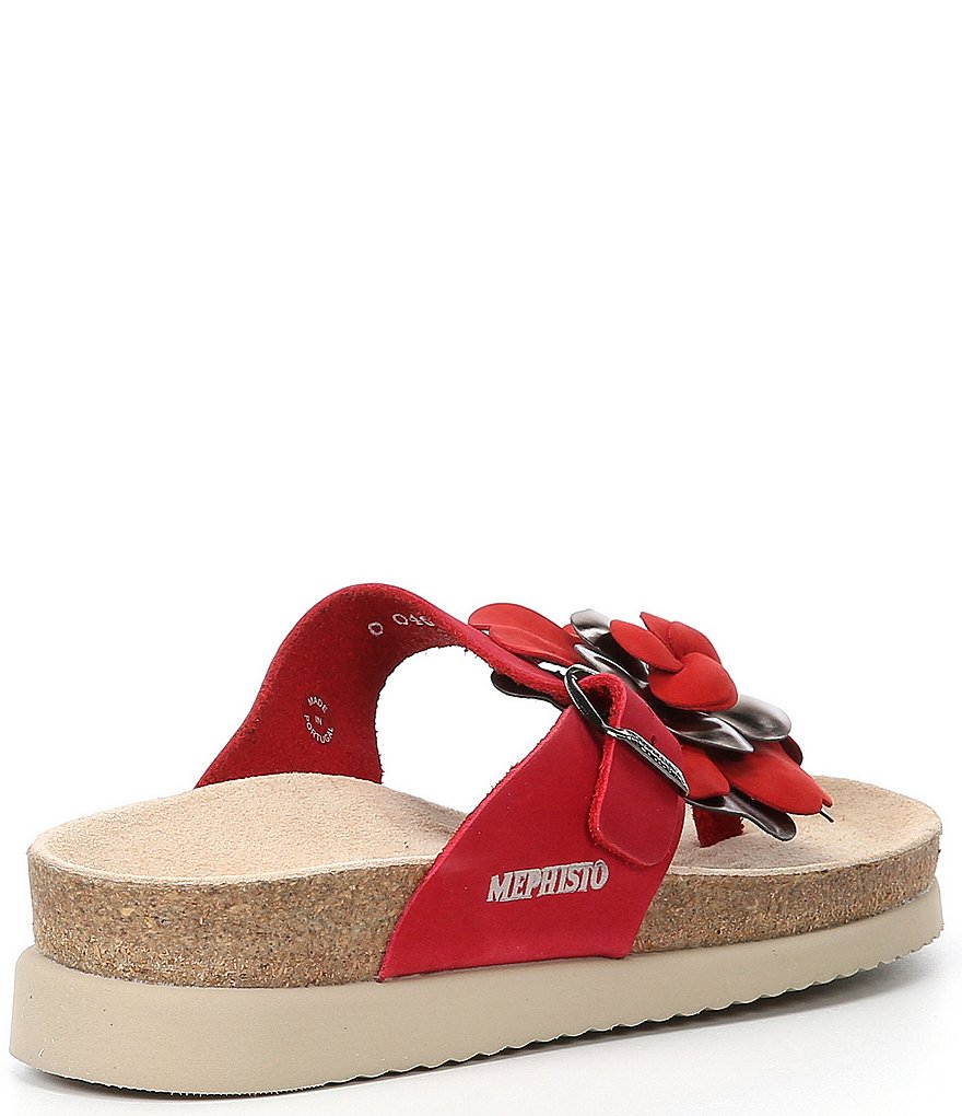 Mephisto Helen Flower Buckle Detail Leather Casual Sandals
