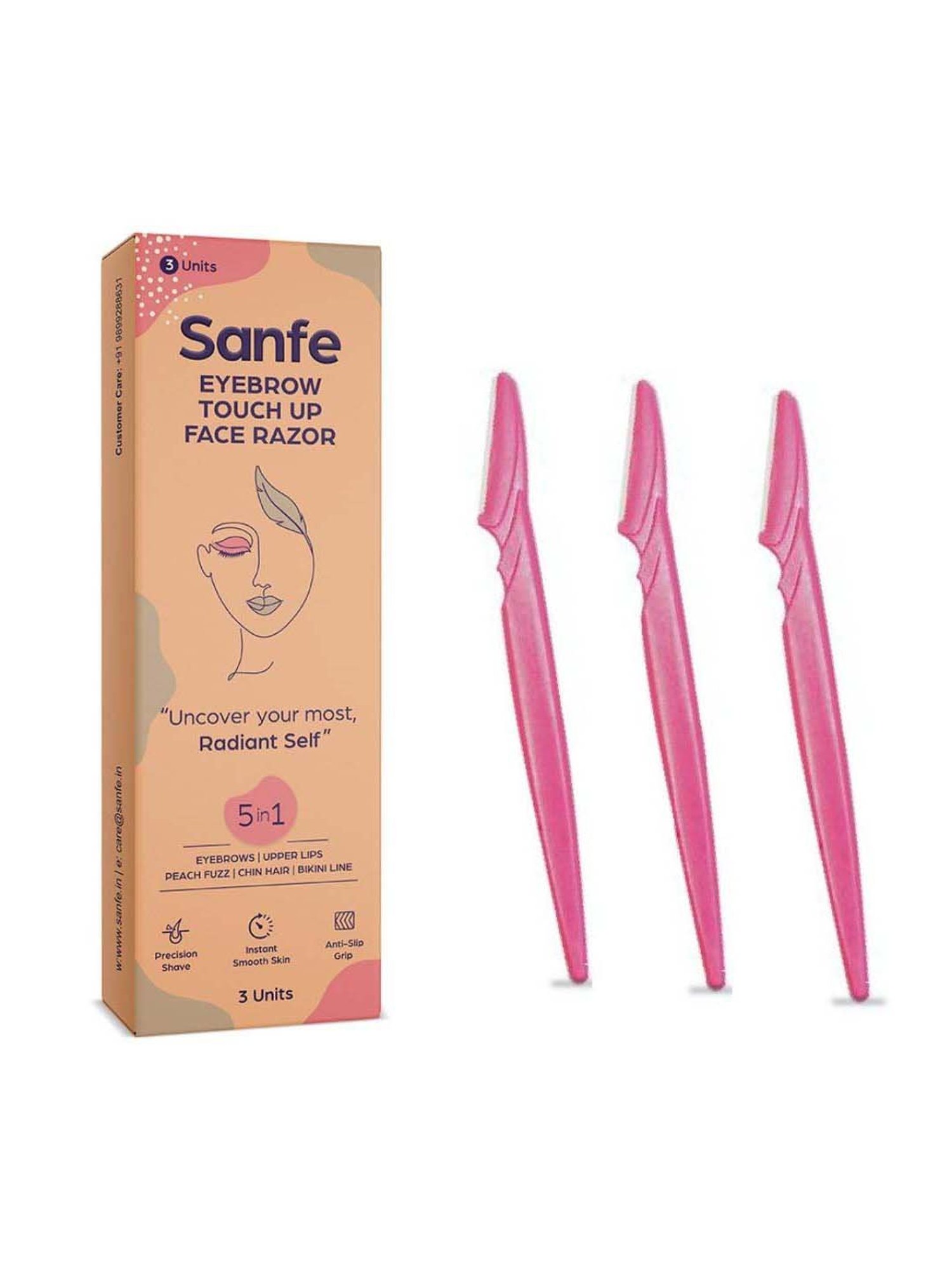 sanfe Eyebrow touch up Face Razor Pack of 3 - 50 gm