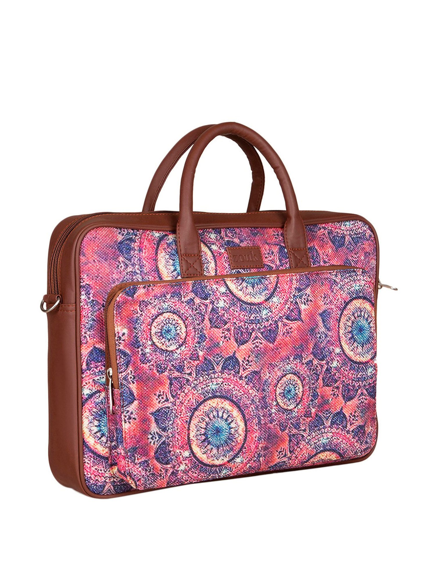 Baggit Brown PVC Solid Laptop Messenger Bag