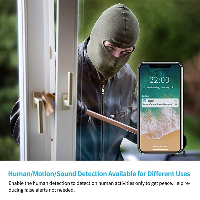 Security Camera WiFi IP Home CameraR2C 1080P HD Baby Monitor Wireless Pet Camera with AI Human Sound Detection Free Cloud 2Way AudioWorks with Alexa PanTilt Night Vision Black