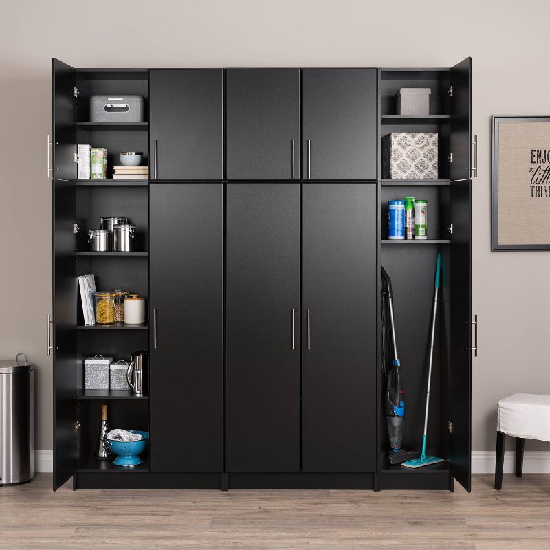 80" Elite with 6 Storage Cabinet Set Black - Prepac