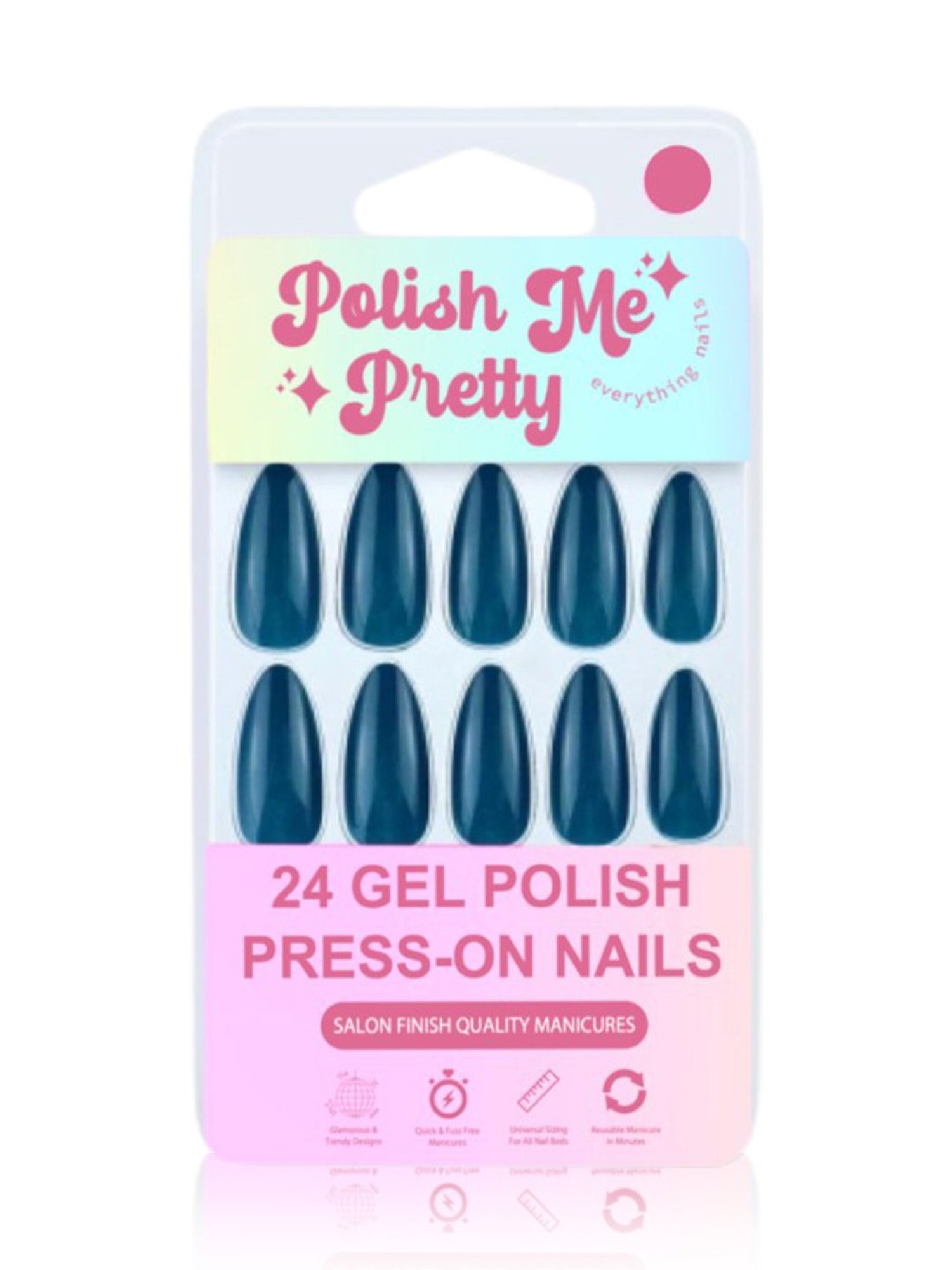 Polish Me Pretty Gel Polish Press-On Nails Indigo - Set of 24
