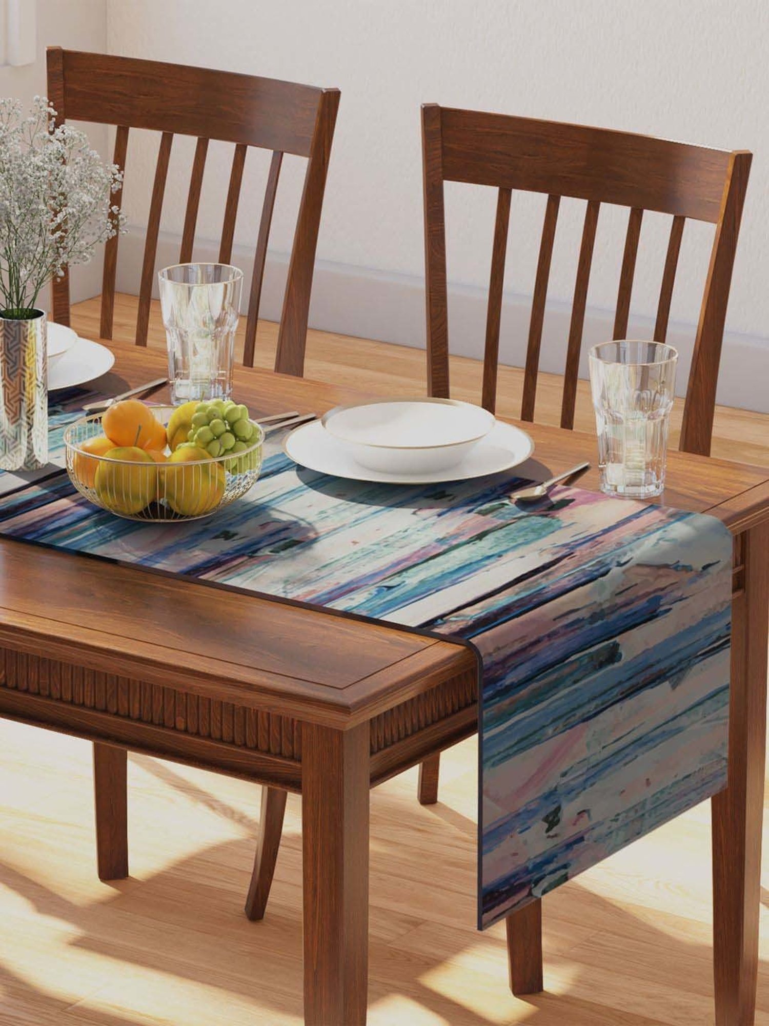 Petal Home Aquarelle Multicolor Cotton 300 GSM Table Runner