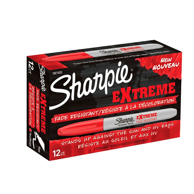 Sharpie Extreme Permanent Marker, Fine Tip, Red, pk of 12