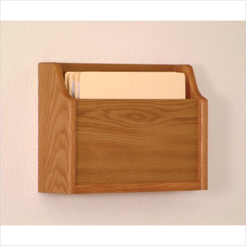 Wooden Mallet Home Office Deep Pocket Letter Size File Holder Wall Display Storage Rack Furniture Medium Oak
