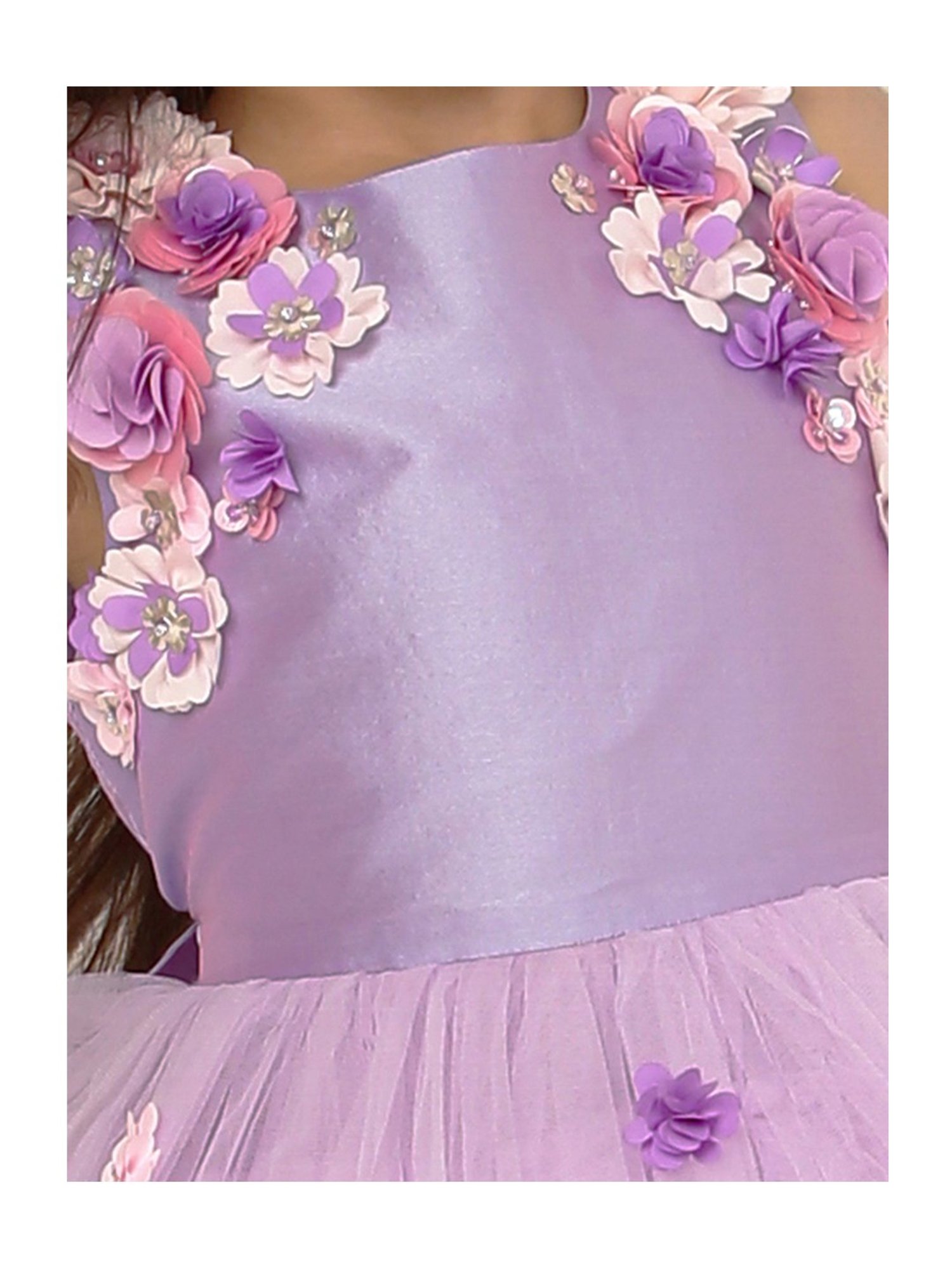A Little Fable Girls Lavender Applique Dress