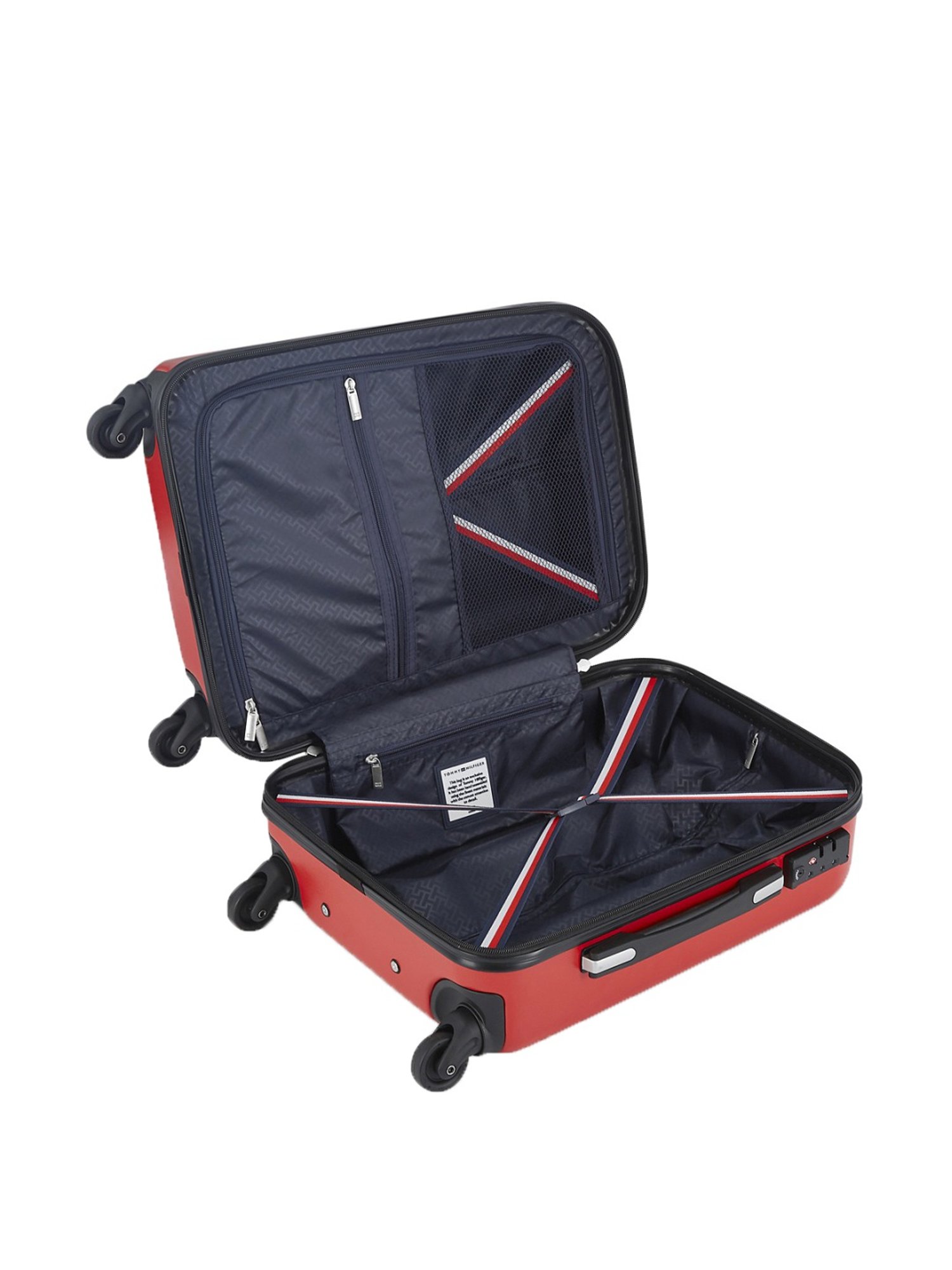 Tommy Hilfiger Crystal Red 4 Wheels Medium Hard Cabin Trolley - 39 cm