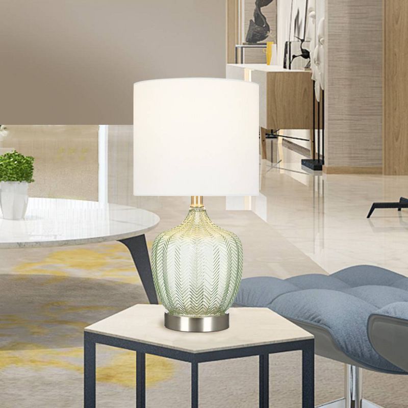 18" Glass Accent Lamp Green  - Cresswell Lighting